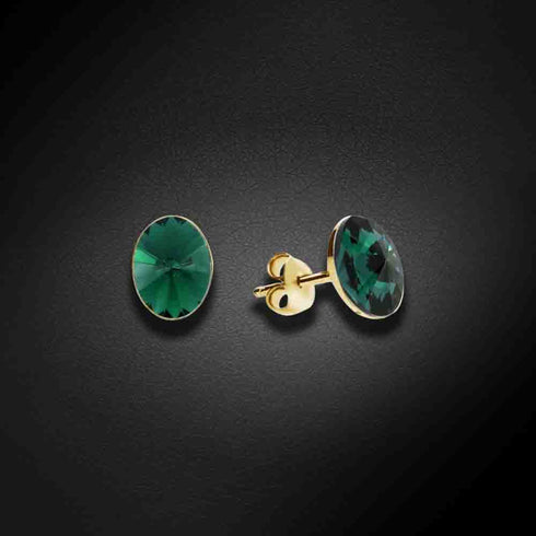 Серебряные серьги "Klaris V (Emerald)" с кристаллами Swarovski™